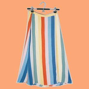 Reformation Striped Midi Wrap Skirt